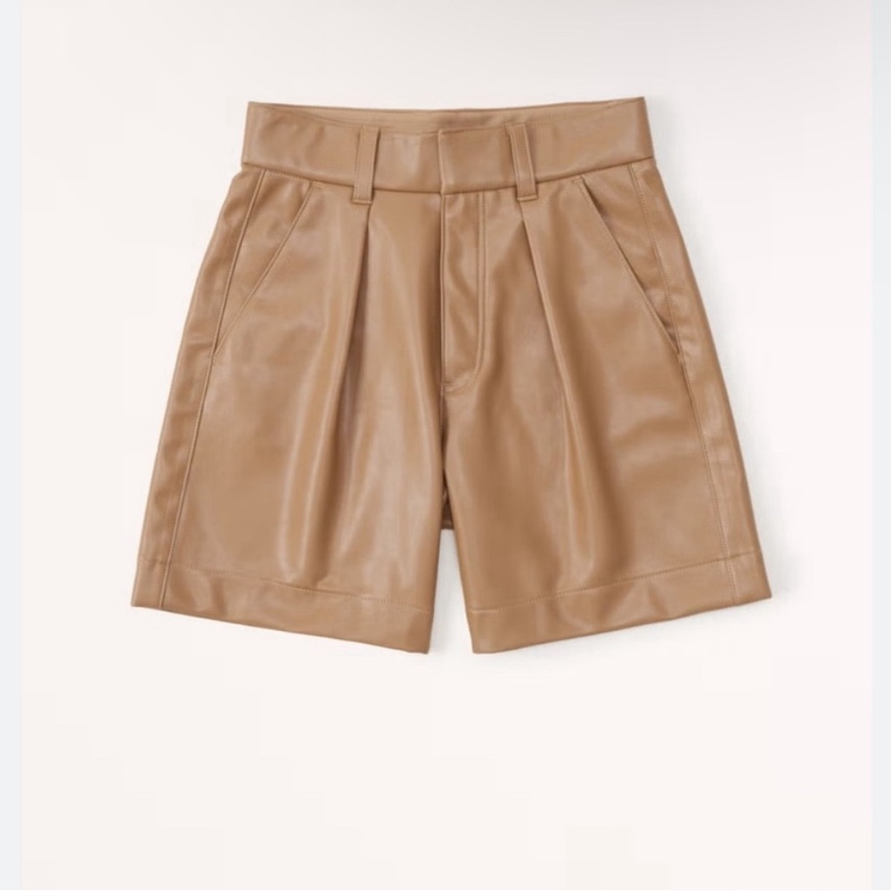 Abercrombie brown leather shorts